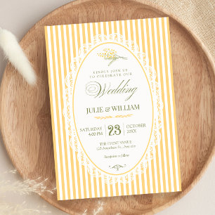 Convites Casamento choquette vintage amarelo