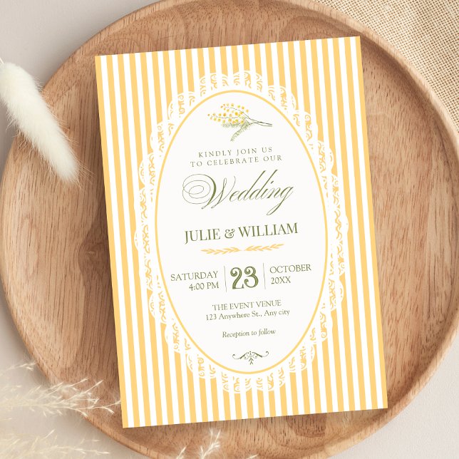 Convites Casamento choquette vintage amarelo (Criador carregado)