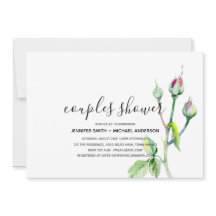 Casamento CHUVEIRO Aquarela Rosas Manuscritas