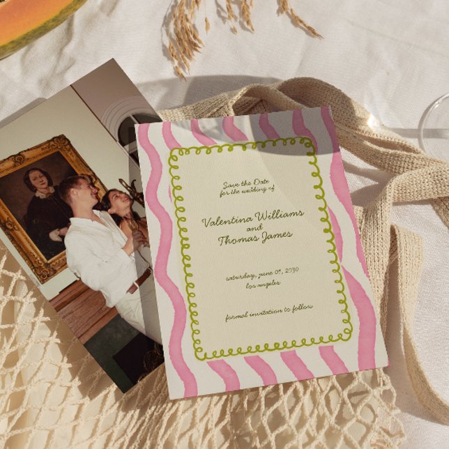 Convites Casamento Cinza-Branco e Verde Salve a Data (Criador carregado)