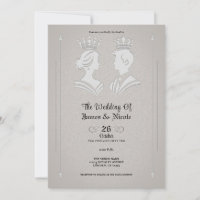 Casamento Cinza Moderno do Rei e da Rainha Royal