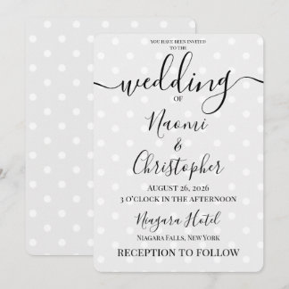 Convites Casamento Cinza Pontos Custom Retro