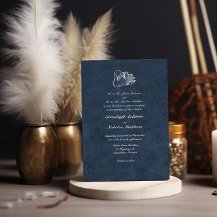 Convites Casamento Cisne Branco Azul Marinho