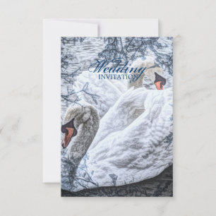 Convites casamento cisne branco lago inverno romântico