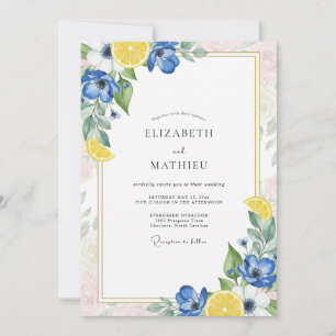 Convites Casamento Cítrico de Limão Real Eucalipto