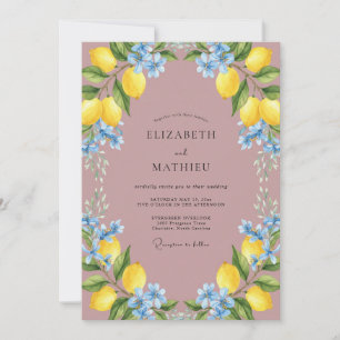 Convites Casamento Citrino Limão Mauve Eucalipto