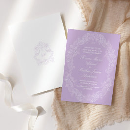 Convites Casamento Clássico Antigo Vitoriano Violeta Regênc