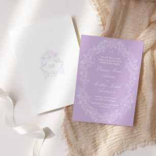 Convites Casamento Clássico Antigo Vitoriano Violeta Regênc