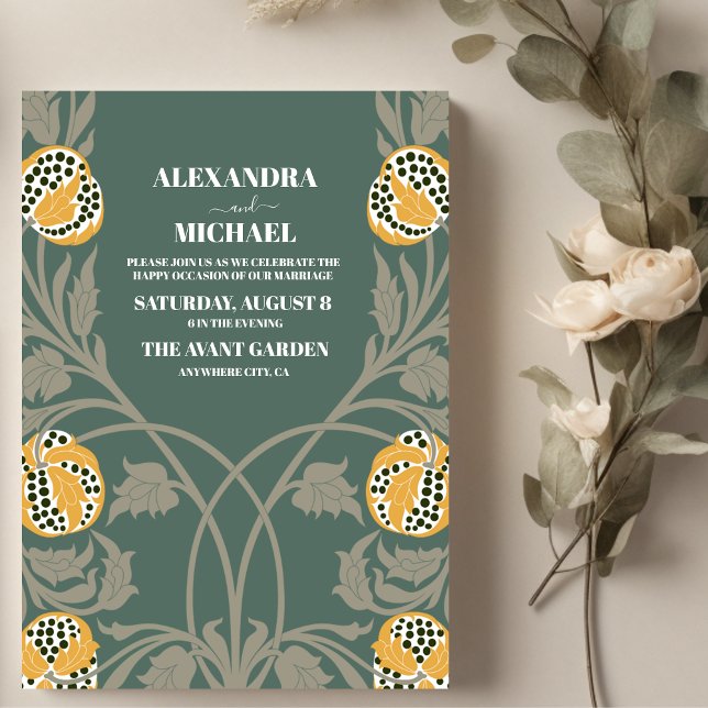 Convites Casamento Clássico Art Nouveau (Criador carregado)