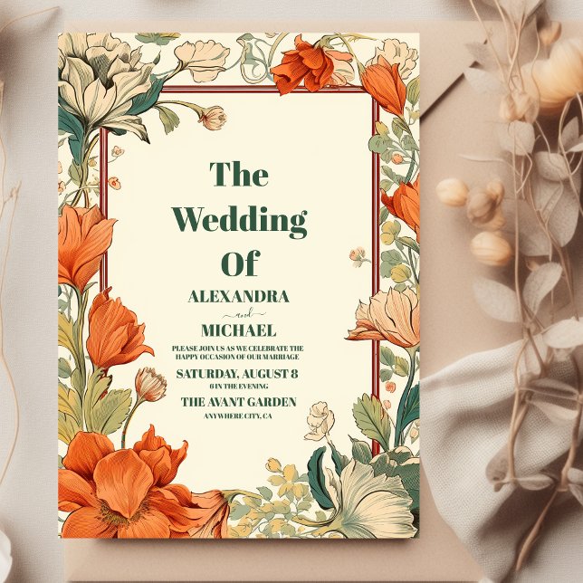 Convites Casamento Clássico Art Nouveau (Criador carregado)