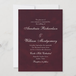 Convites Casamento Clássico Burgundy Profundo Roteiro Tradi