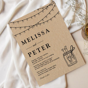 Convites Casamento Clássico Clássico de Garland Minimalista