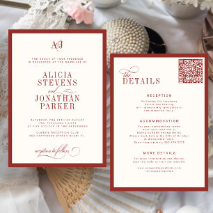 Convites Casamento clássico com dinheiro antigo e marfim ve