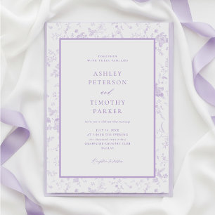 Convites Casamento Clássico da Lavanda Francesa Vitoriana T