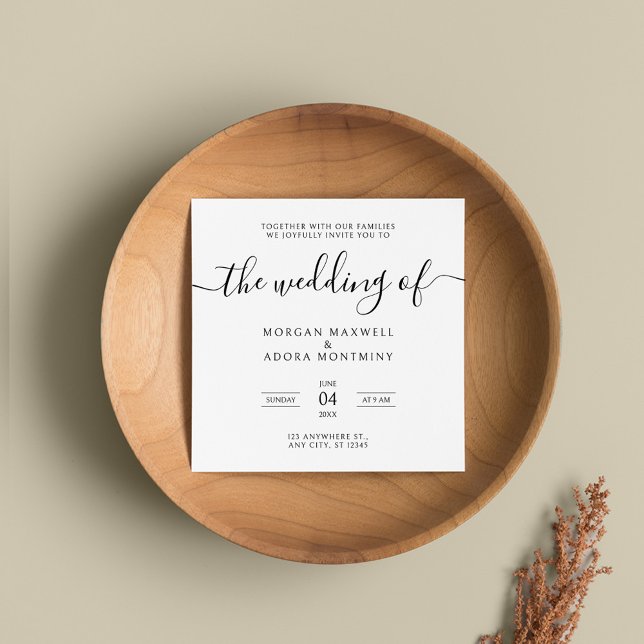 Convites Casamento Clássico de Caligrafia Elegante (Criador carregado)