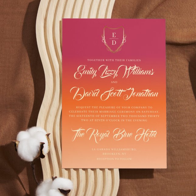 Convites Casamento Clássico de Caligrafia Vibrante (Criador carregado)