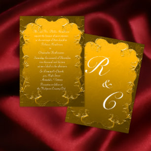 Convites Casamento Clássico de Elegância ouro