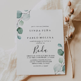 Convites Casamento Clássico de Eucalyptus Calliografia Boda