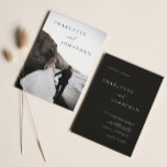 Convites Casamento Clássico de Foto Negra Moderna Elegante<br><div class="desc">Convite para Casamento Clássico de Foto Negra Moderna Elegante</div>
