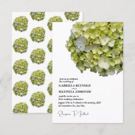 Convites Casamento Clássico de Hydrangea Verde