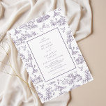 Convites Casamento Clássico de Lilac Vintage<br><div class="desc">Elevem a sua papelaria de casamento com este convite de casamento inspirado em eterno. Apresentando uma lavanda clássica e um design branco adornado com elegantes ilustrações do interior, este convite expele sofisticação e charme. Perfeito para casais que buscam uma estética tradicional, mas única, esta design é ideal para um casamento...</div>