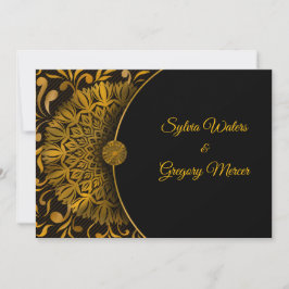 Convites Casamento clássico de luxo elegante com mandala tr