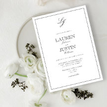 Casamento Clássico de Monograma de Caligrafia Bran