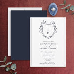 Convites Casamento Clássico de Monograma de Flor Selvagem<br><div class="desc">Você está procurando uma reviravolta moderna em um convite clássico de casamento? Então não olhe mais além do nosso Marinho Clássico, Monograma Azul, Monograma, Convocação de Casamento! Este belo convite é desenhado com uma crista desenhada à mão embelezada com flores silvestres e borboletas. Ele apresenta suas iniciais de monograma em...</div>