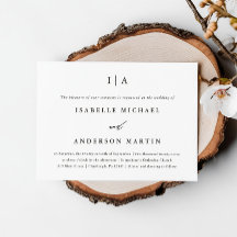 Casamento clássico de monograma preto e branco