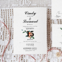 Casamento Clássico de Tipografia Floral Elegante