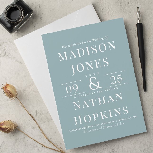 Convites Casamento Clássico de Vidro do Mar Moderno Elegant (Criador carregado)