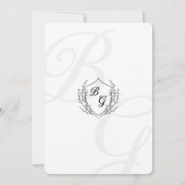 Convites Casamento clássico de Vintage Crest, em linha fina