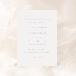 Convites Casamento Clássico do eterno Lilac