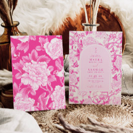 Convites Casamento Clássico do Jardim Floral Chinoiserie Fu