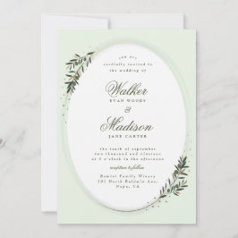 Convites Casamento clássico do ramo da oliveira