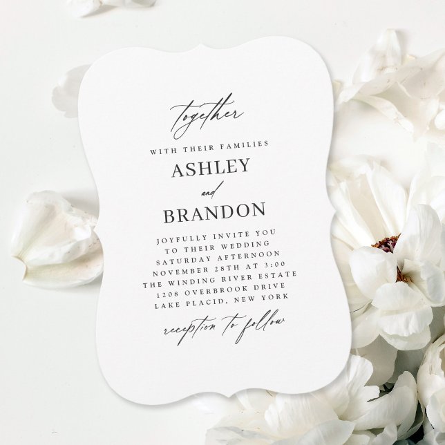 Convites Casamento Clássico Elegante Clássico Moderno Ental (Criador carregado)