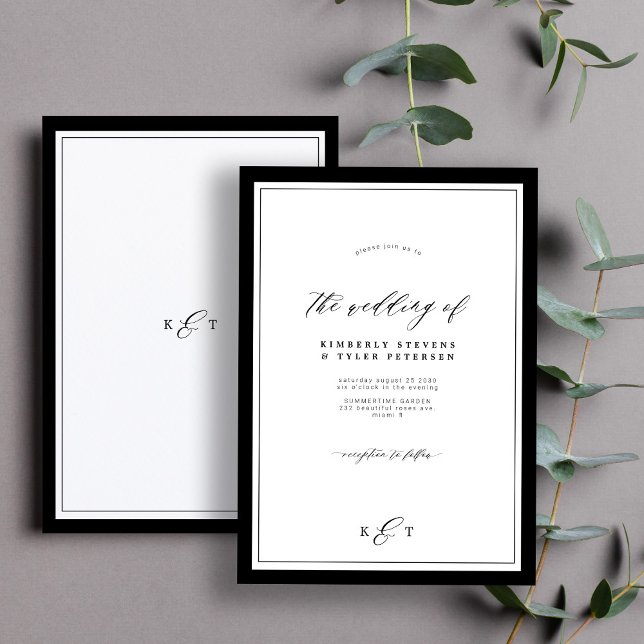 Convites Casamento clássico, elegante e elegante (Criador carregado)