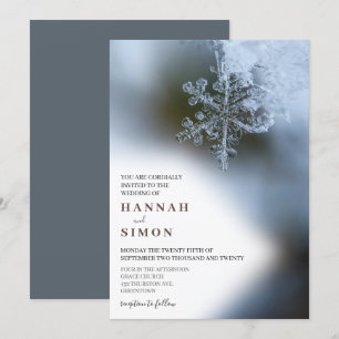 Convites Casamento Clássico Elegante Moderno Snowflake Sil