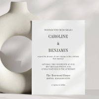 Casamento Clássico Elegante Preto Branco Minimalis