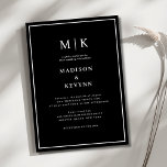 Convites Casamento Clássico Elegante Preto e Branco<br><div class="desc">Convite para casamento preto e branco Estes elegantes e modernos guardanapos de casamento ou chás de panela apresentam um simples design de texto preto e branco que exumenta o estilo minimalista. Adicione suas iniciais ou monograma para torná-las completamente suas.</div>