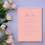 Convites Casamento Clássico Elegante Rosa<br><div class="desc">Convite de casamento cor-de-rosa Estes elegantes e modernos guardanapos de casamento ou chás de panela apresentam um simples design de texto Terracotta que exumenta o estilo minimalista. Adicione suas iniciais ou monograma para torná-las completamente suas.</div>