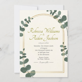 Convites Casamento Clássico em Marfim e Dourado Rosa