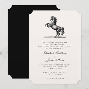 Convites Casamento Clássico Formal Elegante Equestre