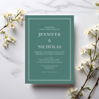 Convites Casamento Clássico Formal Emerald Green