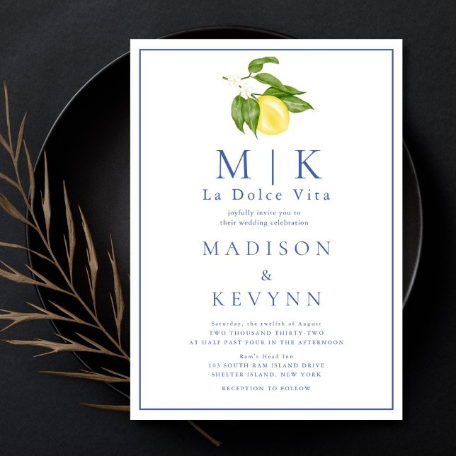 Convites Casamento Clássico La Dolce Vita Orange e Blue (Criador carregado)