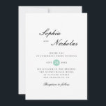 Convites Casamento clássico minimalista elegante e limpo<br><div class="desc">Simples convite de casamento simples e elegante minimalista. A cor do círculo de cor clara é editável.</div>