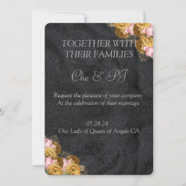 Convites Casamento Clássico Minimalista Negro