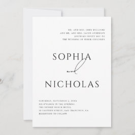 Convites Casamento Clássico Minimalista | Tipografia Elegan