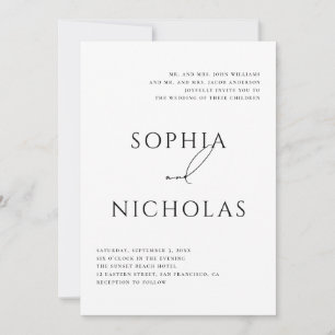 Convites Casamento Clássico Minimalista Tipografia Elegan