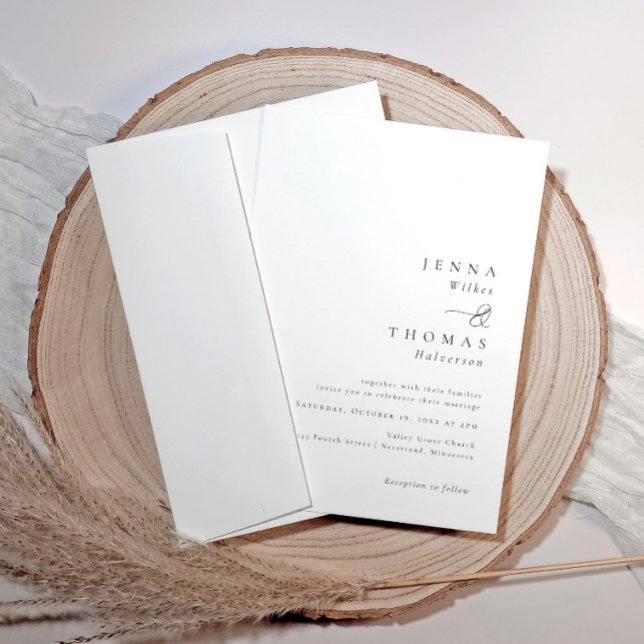 Convites Casamento Clássico Mínimo Elegante Simples (Simple elegant classic wedding invitations)